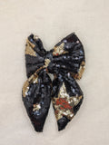 Black Sequin Star Sailor Bow