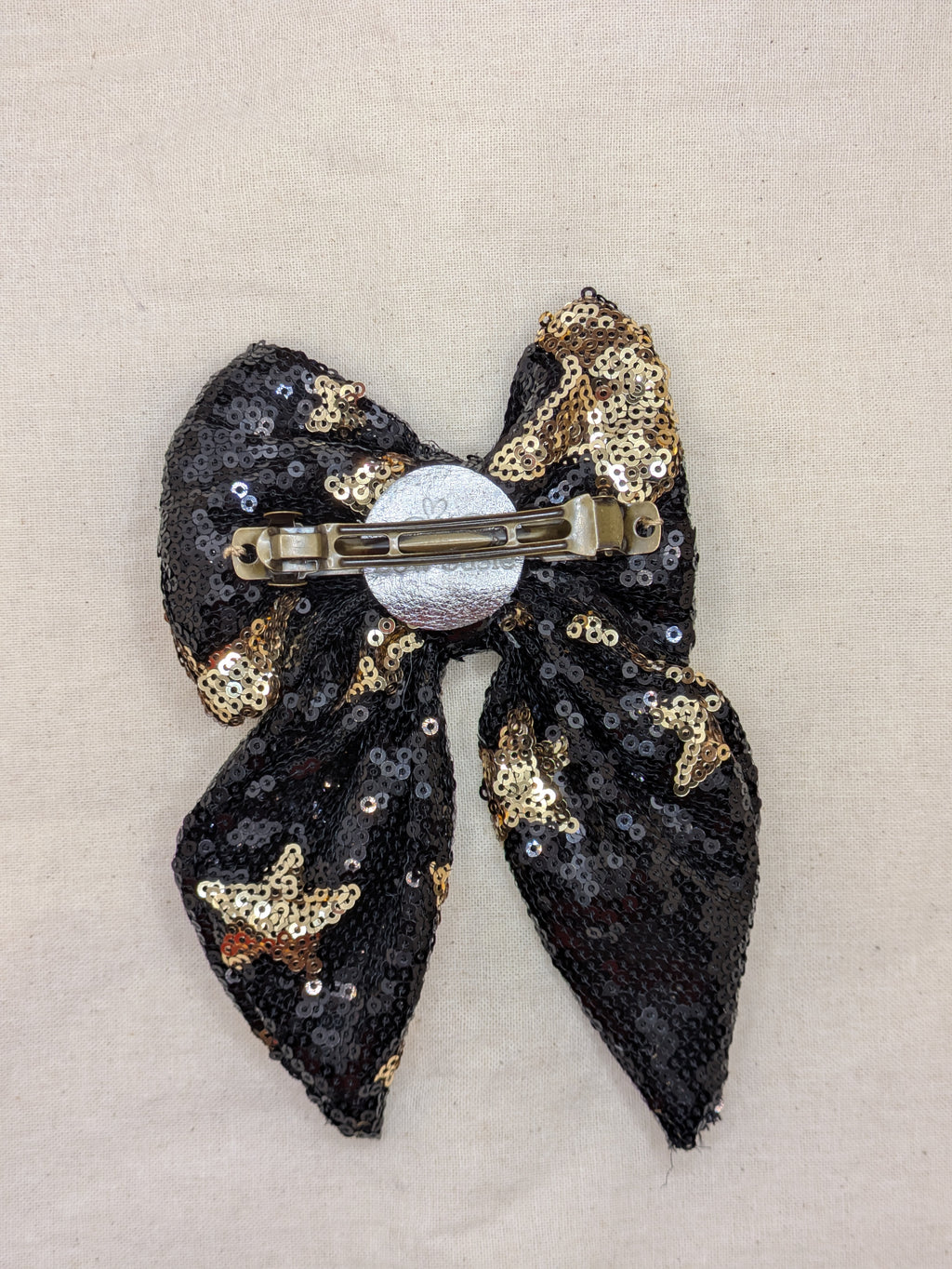 Black Sequin Star Sailor Bow