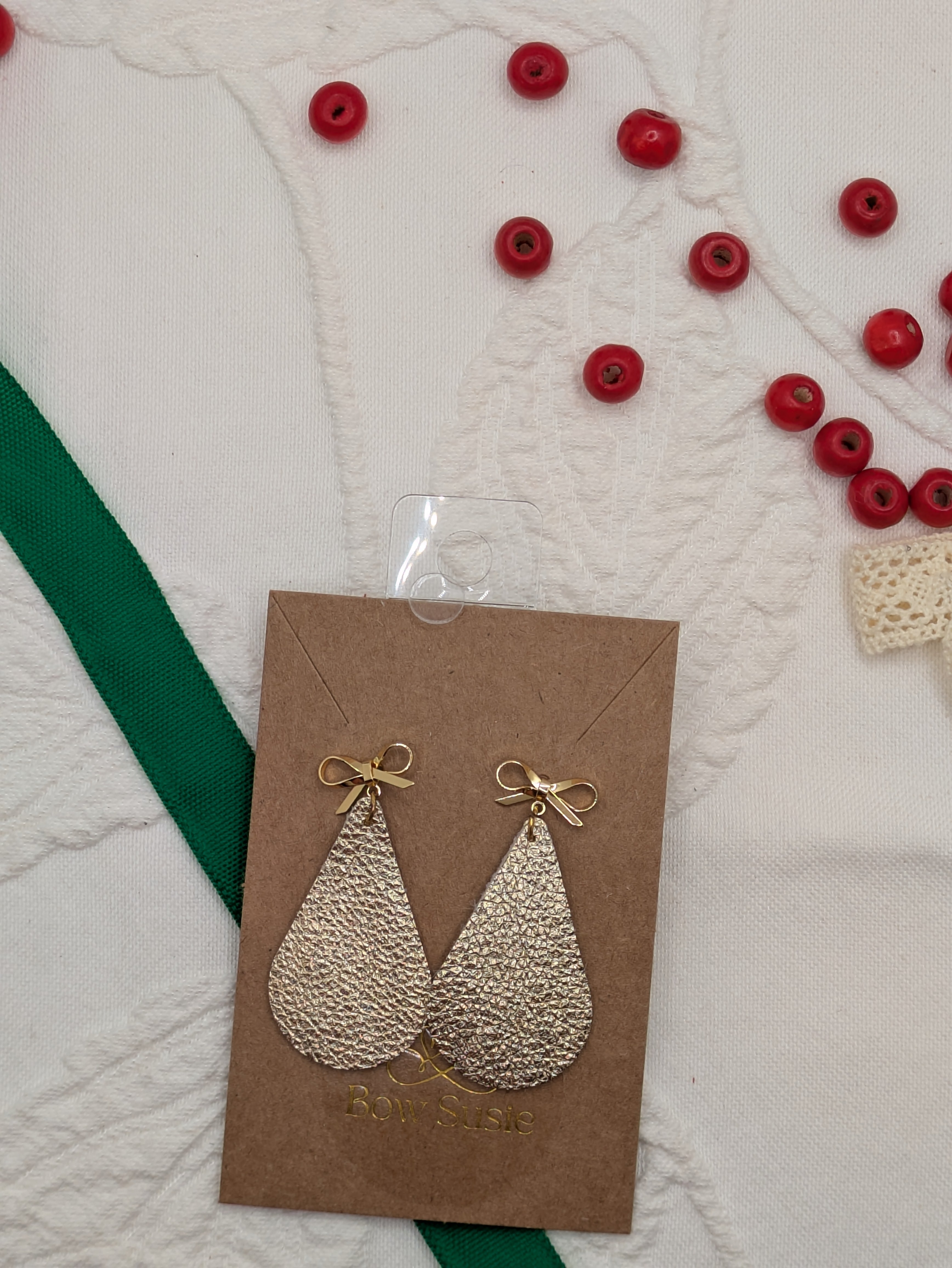 Signature Earring - Gold Crackle