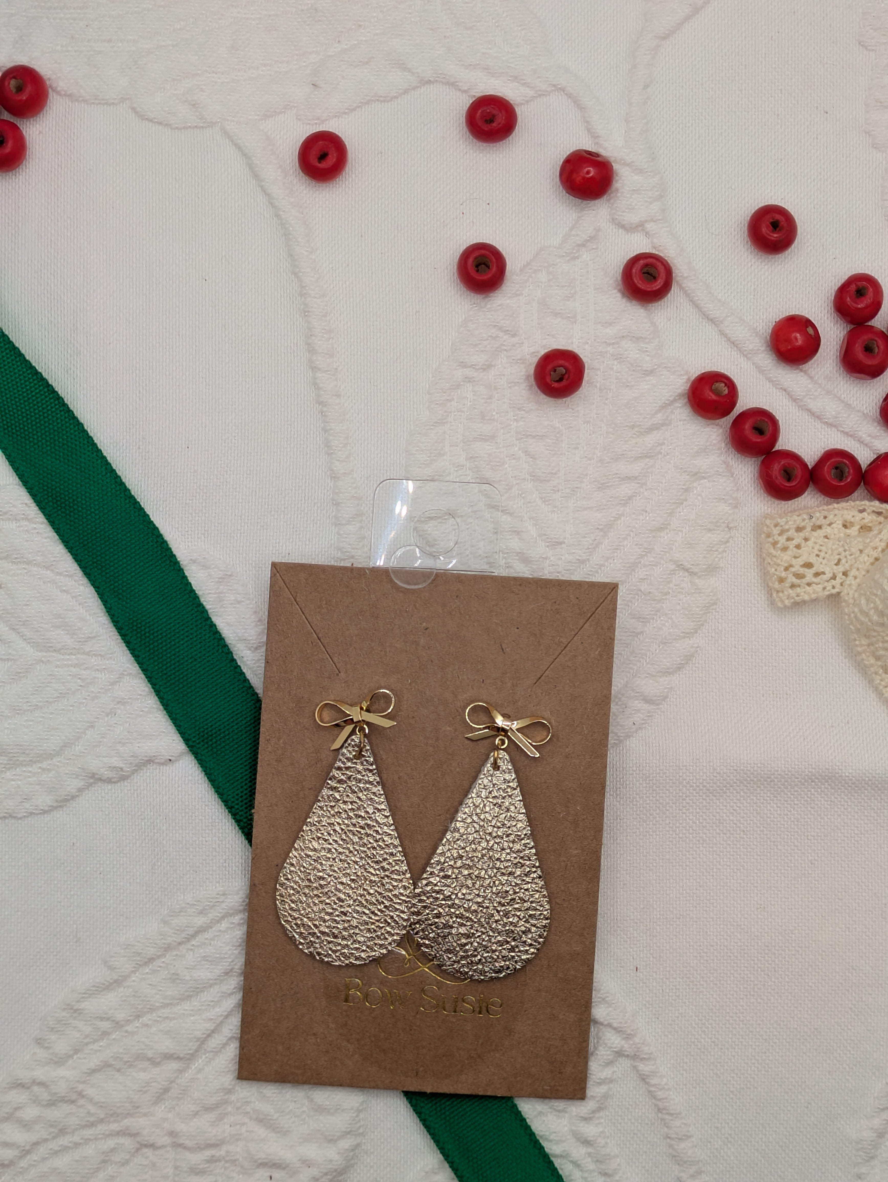 Signature Earring - Gold Crackle